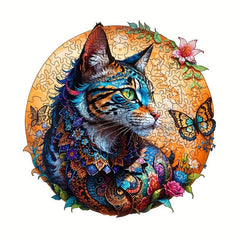 Cat Wooden Jigsaw Puzzle Animal Shape Wood Puzzle Gift