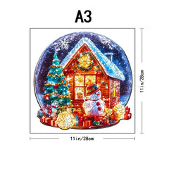 Christmas House Wooden Puzzles Unique Shape High Quality Mother Love for Adults
