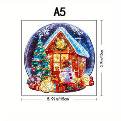 Christmas House Wooden Puzzles Unique Shape High Quality Mother Love for Adults