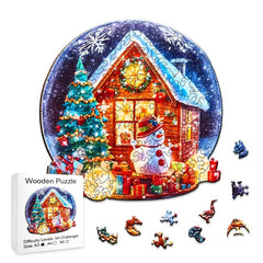 Christmas House Wooden Puzzles Unique Shape High Quality Mother Love for Adults