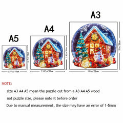 Christmas House Wooden Puzzles Unique Shape High Quality Mother Love for Adults
