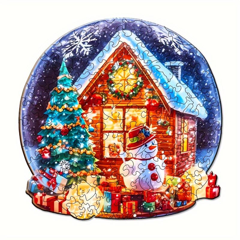 Christmas House Wooden Puzzles Unique Shape High Quality Mother Love for Adults