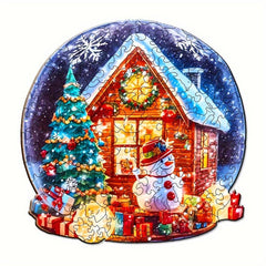 Christmas House Wooden Puzzles Unique Shape High Quality Mother Love for Adults