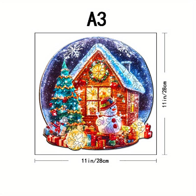 Christmas House Wooden Puzzles Unique Shape High Quality Mother Love for Adults
