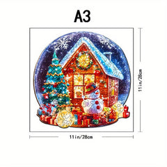 Christmas House Wooden Puzzles Unique Shape High Quality Mother Love for Adults