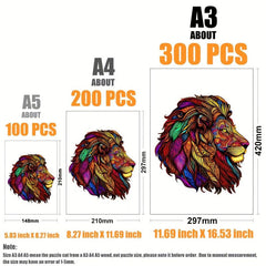 Rainbow Lion Wooden Puzzle with Box