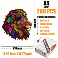 Rainbow Lion Wooden Puzzle with Box