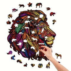 Rainbow Lion Wooden Puzzle with Box