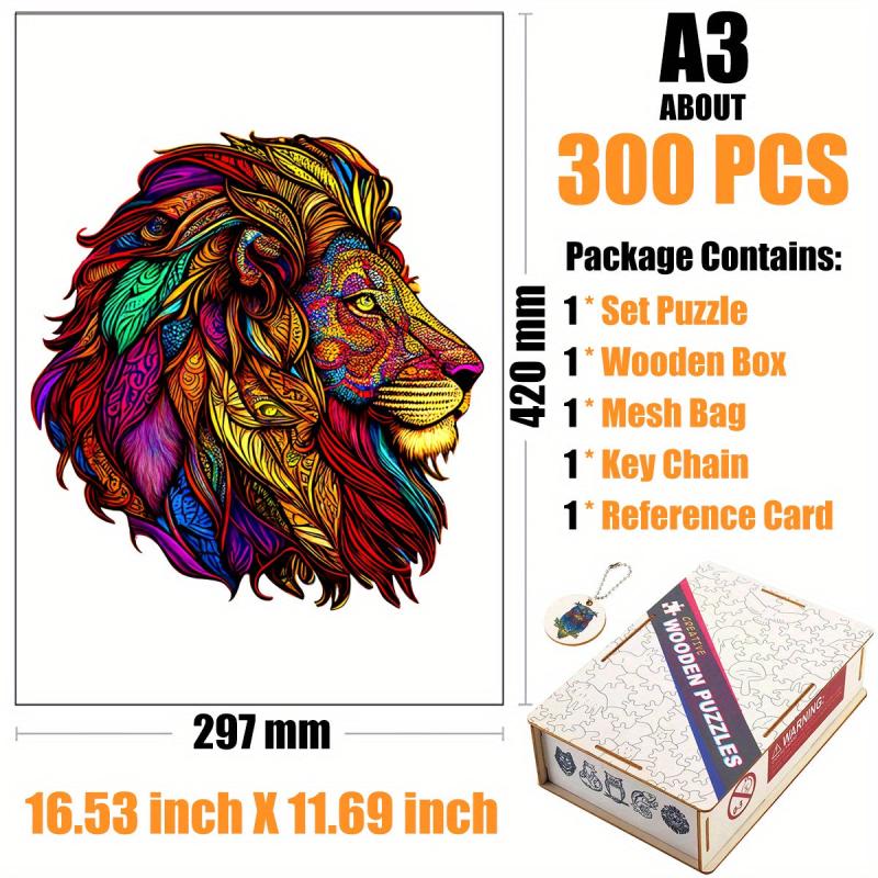 Rainbow Lion Wooden Puzzle with Box