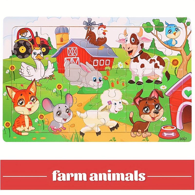 Kids 30-Piece Jigsaw Puzzle Wooden Educational Toy