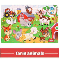 Kids 30-Piece Jigsaw Puzzle Wooden Educational Toy