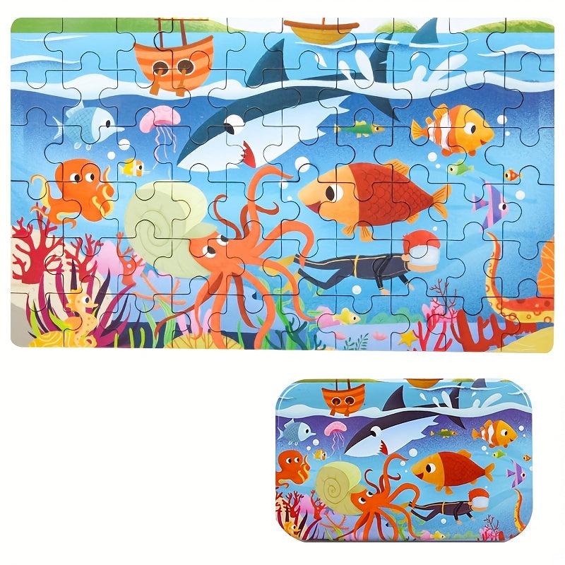 Cartoon Animal Puzzles Montessori Learning Toy