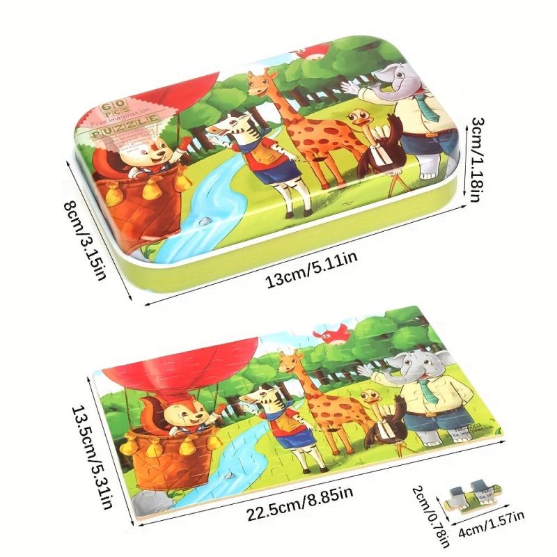 Cartoon Animal Puzzles Montessori Learning Toy