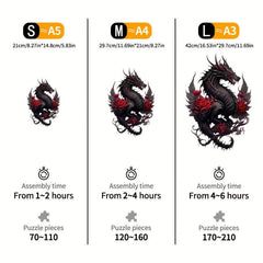 Dragon Wooden Animal Shaped Puzzle for Children and Adults