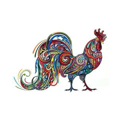 Rooster Wooden Puzzle Unique Shape Jigsaw Gift for Adults And Kids