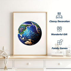 Wooden Earth Jigsaw Puzzle for Adults and Kids