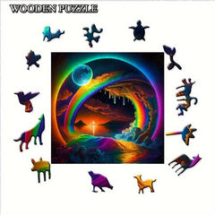 Colorful Aurora Wooden Puzzle - Animal Shape Magic Puzzle Toy