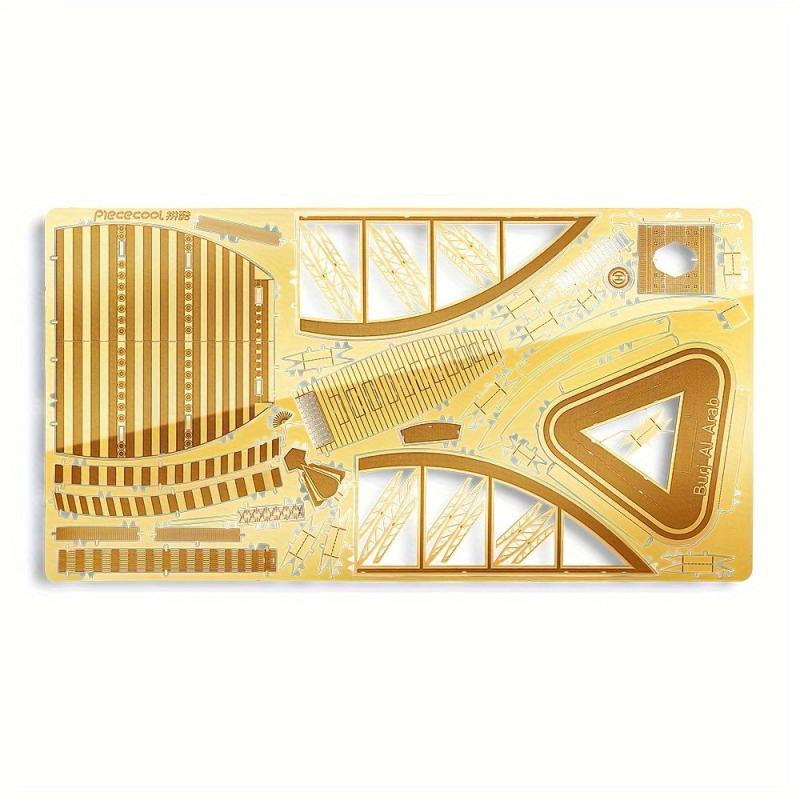 Dubai Sailboat Hotel 3D Metal Jigsaw Puzzle Panel Brass Version