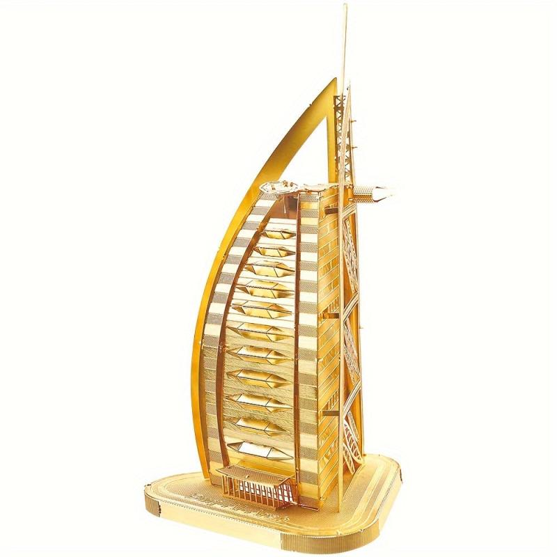 Dubai Sailboat Hotel 3D Metal Jigsaw Puzzle Panel Brass Version