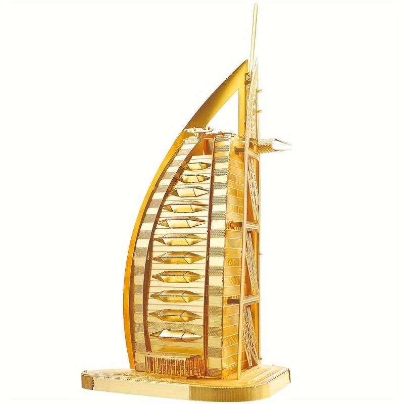 Dubai Sailboat Hotel 3D Metal Jigsaw Puzzle Panel Brass Version
