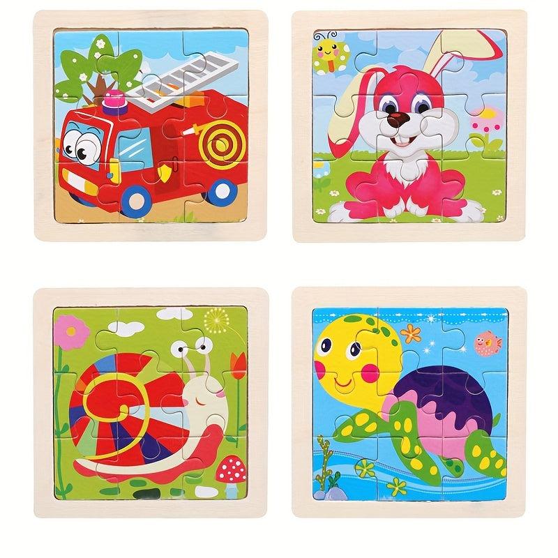 Kids 4x4 Animal Transportation Puzzle Set for Christmas and Halloween