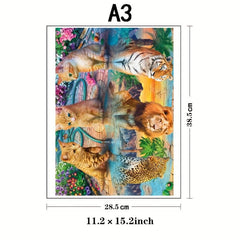 Wooden Cat Reflection Jigsaw Puzzle for Family Fun