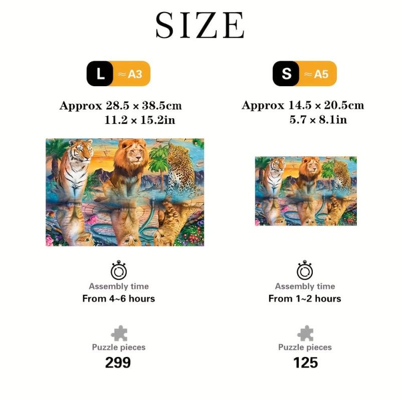 Wooden Cat Reflection Jigsaw Puzzle for Family Fun