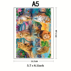Wooden Cat Reflection Jigsaw Puzzle for Family Fun