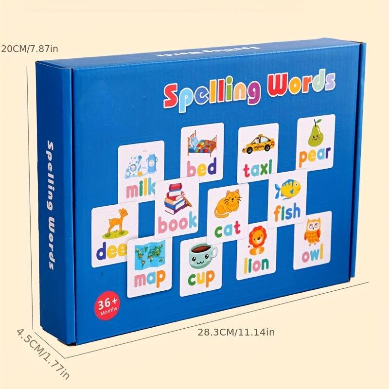 Wooden Preschool Matching Letter Game Toys - Develop Alphabet Word Spelling