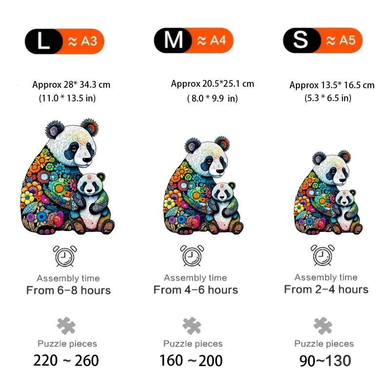 Wooden Panda Jigsaw Puzzle Animal Shaped Adult Hard Difficult Puzzle Toy