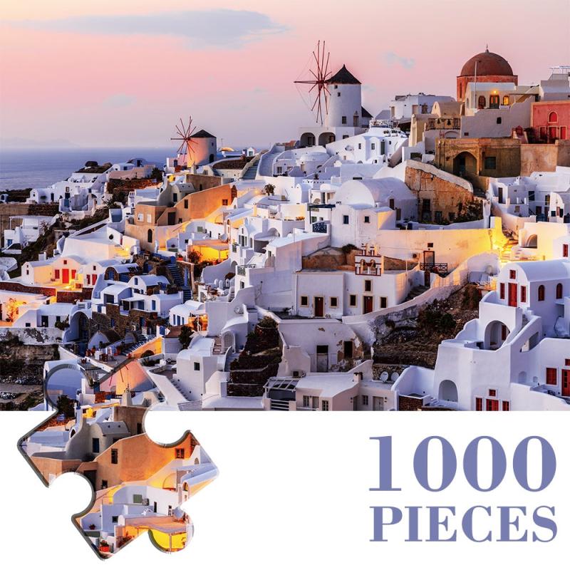 MaxRenard 1000-Piece Santorini Jigsaw Puzzle Landscape