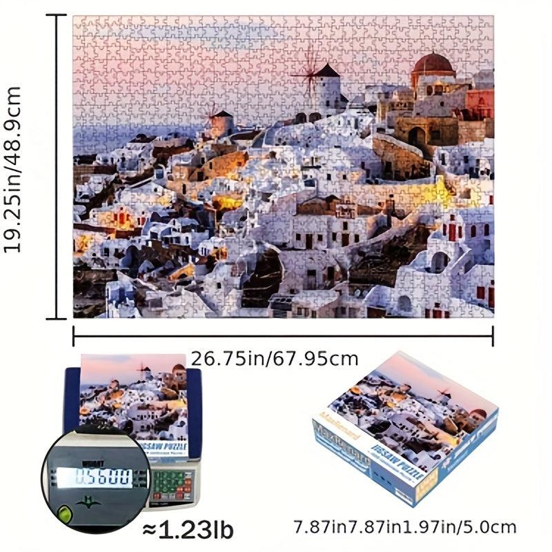 MaxRenard 1000-Piece Santorini Jigsaw Puzzle Landscape
