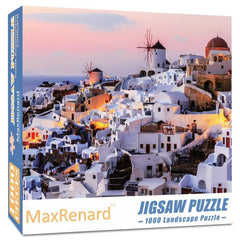 MaxRenard 1000-Piece Santorini Jigsaw Puzzle Landscape