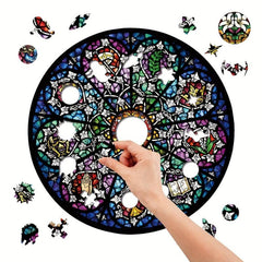 Gemstone Disc Wood Puzzle With Wooden Box