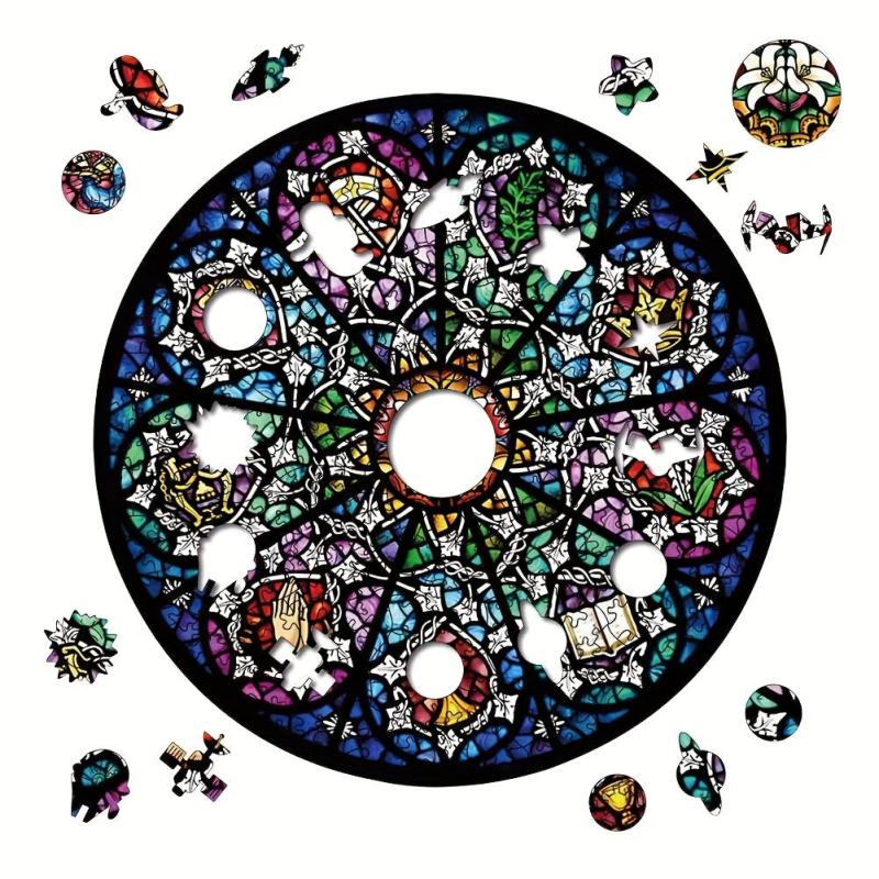 Gemstone Disc Wood Puzzle With Wooden Box