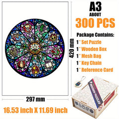 Gemstone Disc Wood Puzzle With Wooden Box