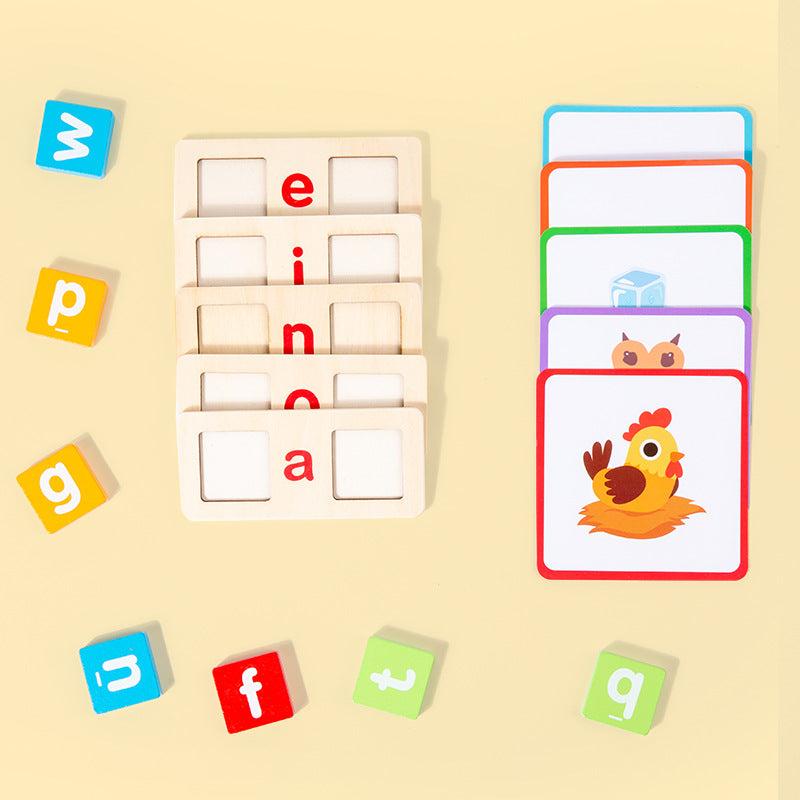 Kids Spelling Puzzle with English Vowel Letters