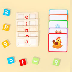 Kids Spelling Puzzle with English Vowel Letters