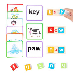 Kids Spelling Puzzle with English Vowel Letters