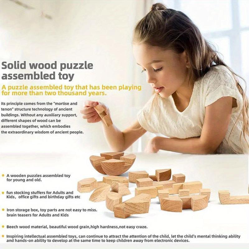 Wooden Puzzle Magic Ball Brain Teaser Toy Intelligence Game Ball Puzzle