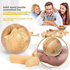 Wooden Puzzle Magic Ball Brain Teaser Toy Intelligence Game Ball Puzzle