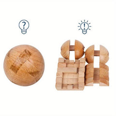 Wooden Puzzle Magic Ball Brain Teaser Toy Intelligence Game Ball Puzzle