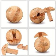 Wooden Puzzle Magic Ball Brain Teaser Toy Intelligence Game Ball Puzzle