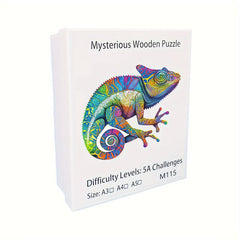 3D Wooden Chameleon Puzzle for Adults