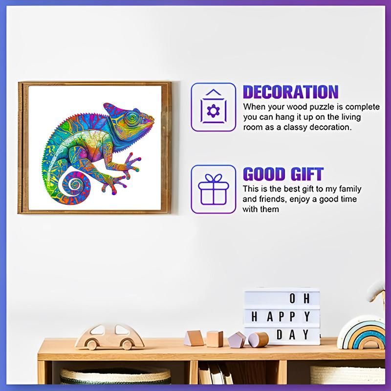 3D Wooden Chameleon Puzzle for Adults
