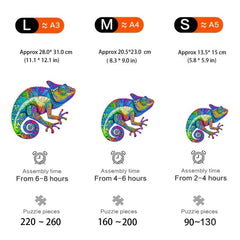 3D Wooden Chameleon Puzzle for Adults