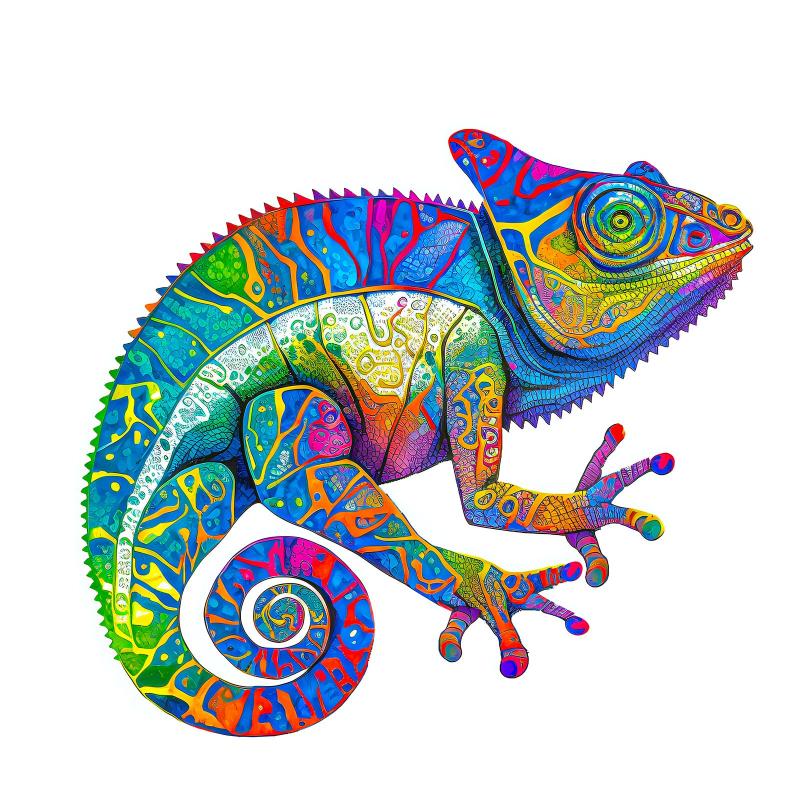 3D Wooden Chameleon Puzzle for Adults