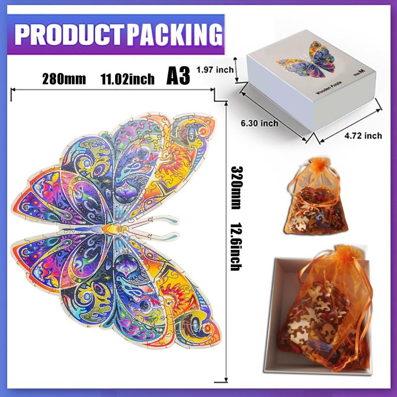 Colorful Butterfly Wooden Puzzle for Kids and Adults