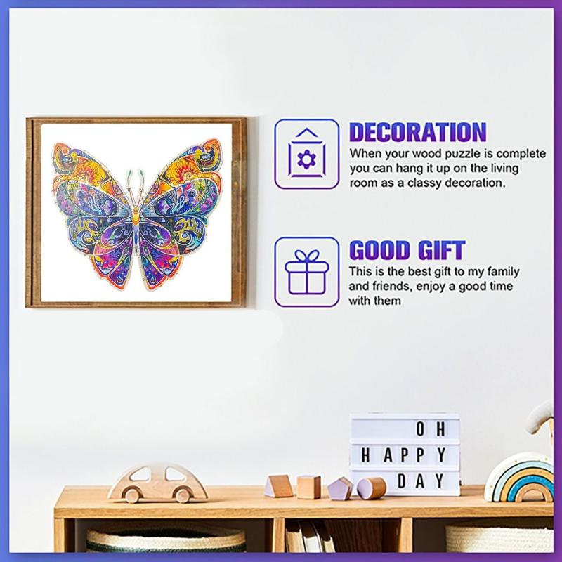 Colorful Butterfly Wooden Puzzle for Kids and Adults