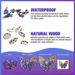 Colorful Butterfly Wooden Puzzle for Kids and Adults